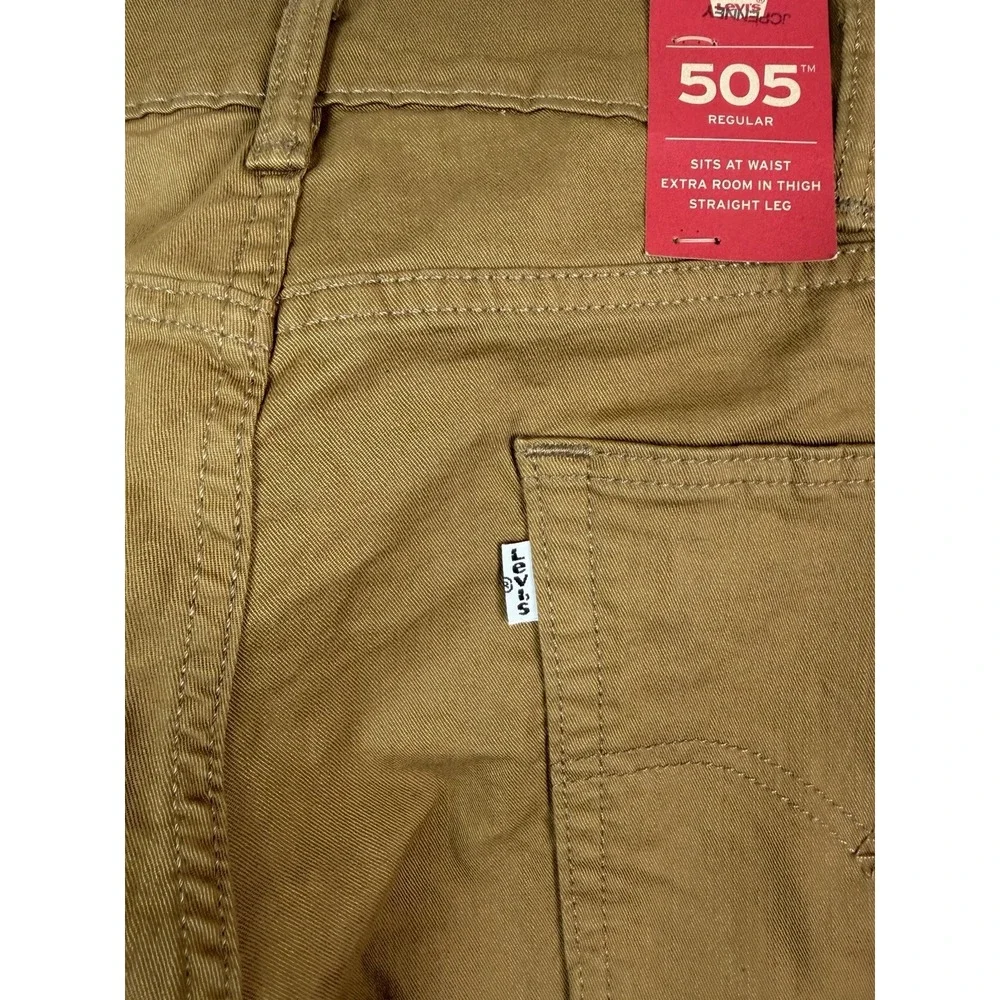 Levi's Jeans Men's 38 Brown 2 Way‎ Stretch Straight Leg Casual Khaki Pants 505